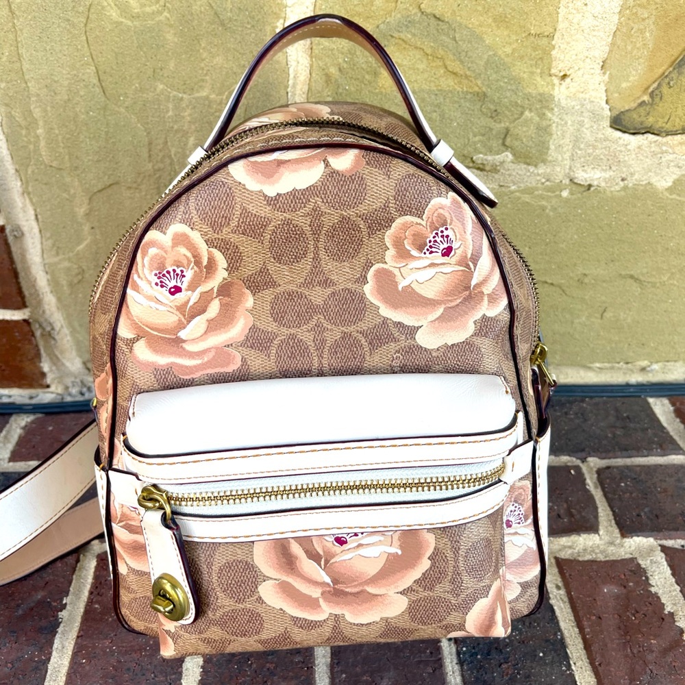 COACH Campus 23 Canvas Floral Backpack
